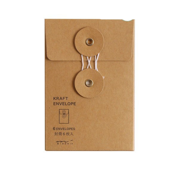Custom rigid kraft cardboard paper envelope with string