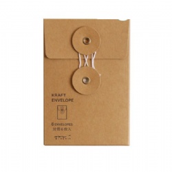Custom rigid kraft cardboard paper envelope with string